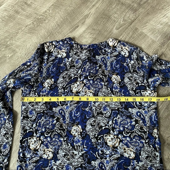 Christopher & Banks Blue Floral Cardigan Sweater Top - Picture 6 of 8